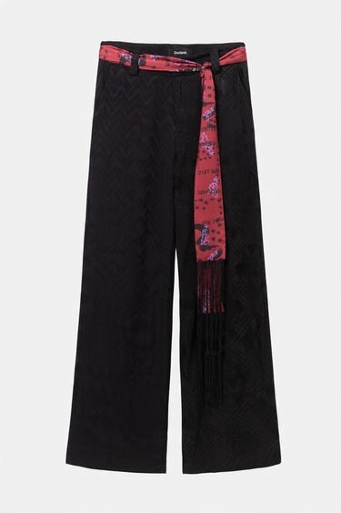 

Desigual spodnie z wiązaną apaszką Terry 40 L E149