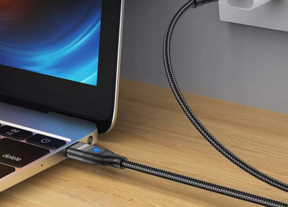 KABEL MAGNETYCZNY 2M SZYBKIE ŁADOWANIE 3A USB C PD Złącza USB - USB typ C / microUSB / Lightning