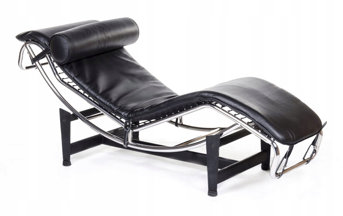 Czarny Szezlong Skóra Naturalna