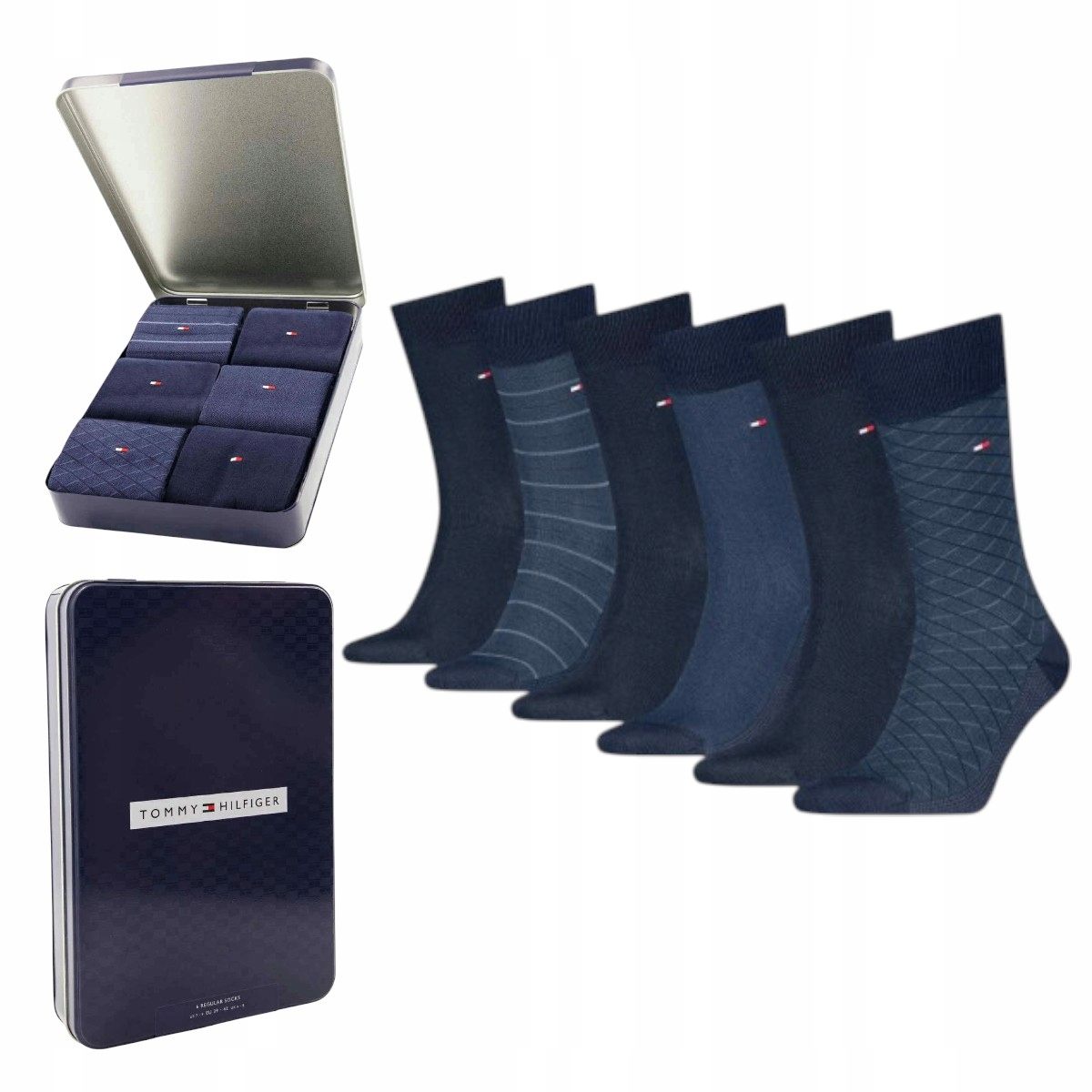 Pánské Ponožky Tommy Hilfiger v Ponožky Dárek 6 ks Námořnická Modrá vel. 39-42