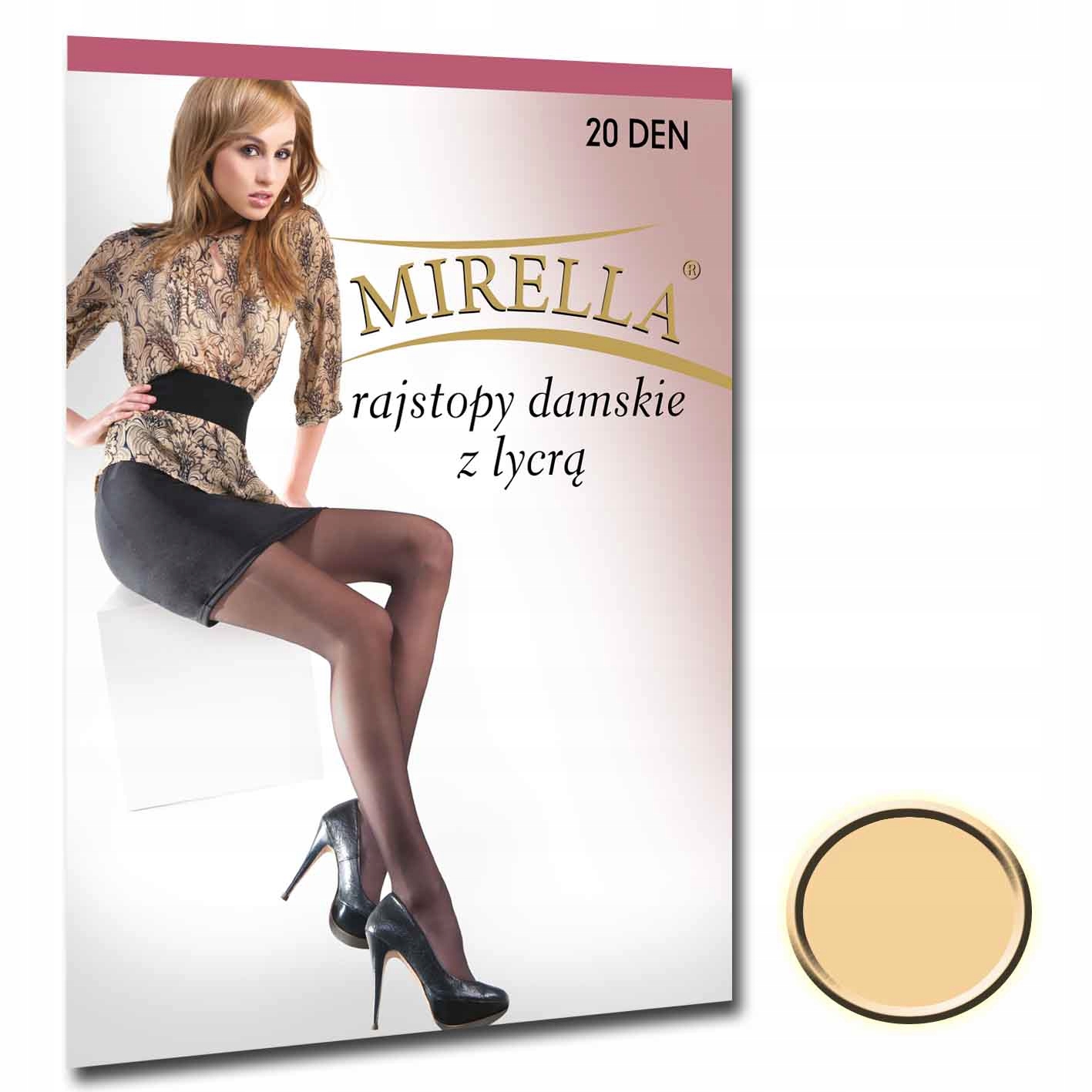 

Mirella Rajstopy damskie Lycra 20 den 5 Cipria