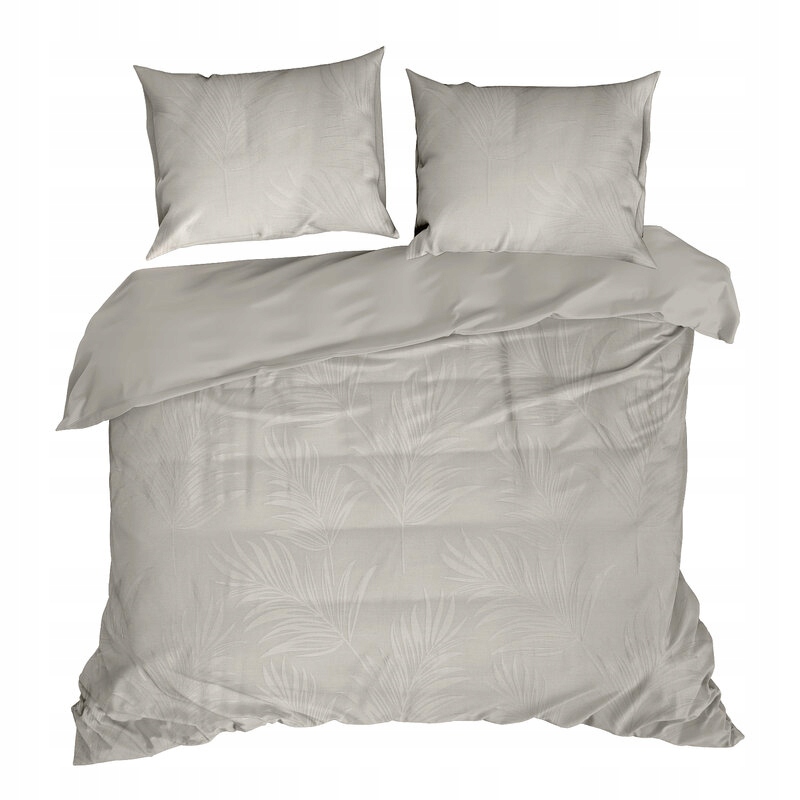 Komplet Pościeli Żakardowej Z Efektem 3D 220X200 Szarobeżowa 02