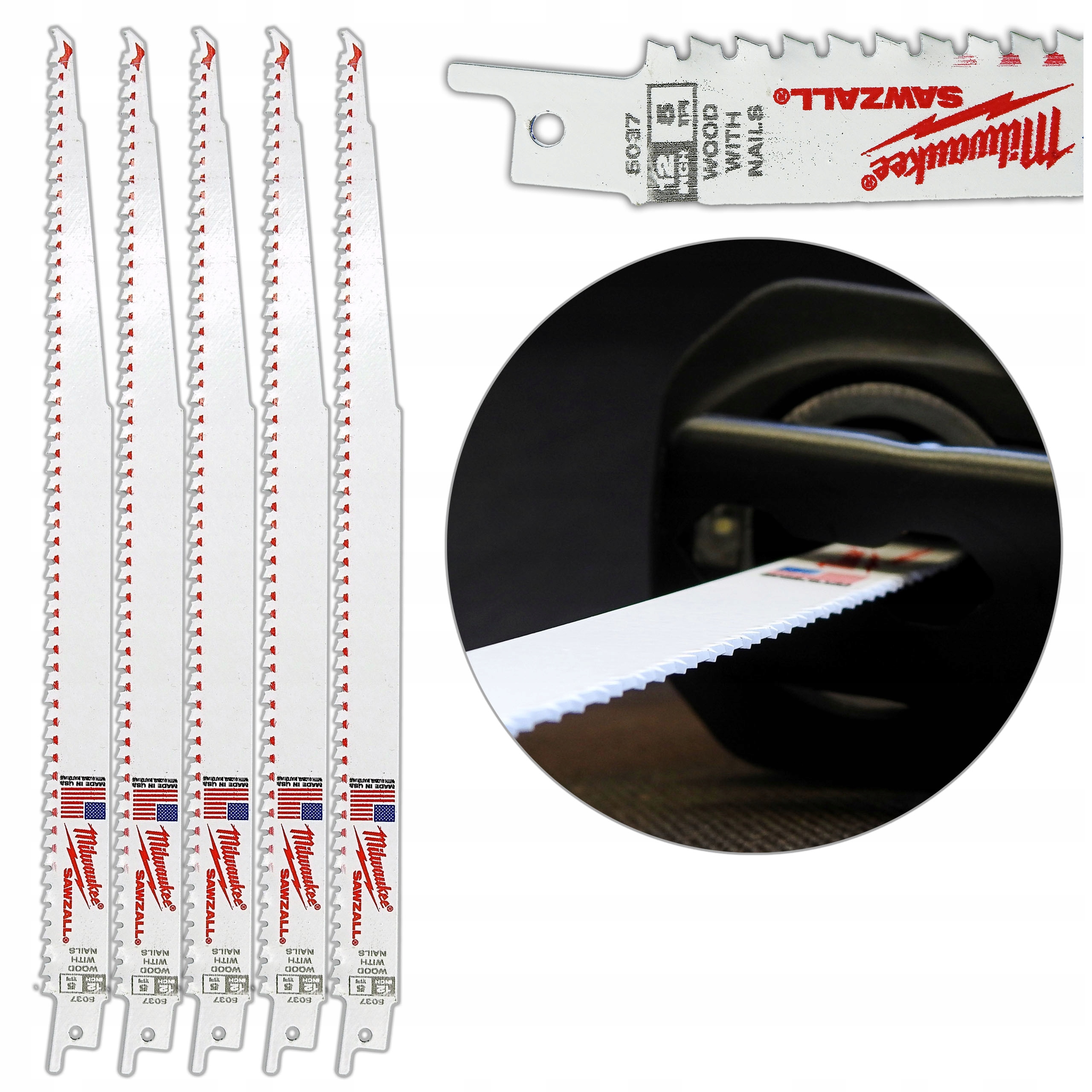 Pilový kotouč na dřevo s hřebíky pro okna a šavlové pily 230 mm, sada 5 ks