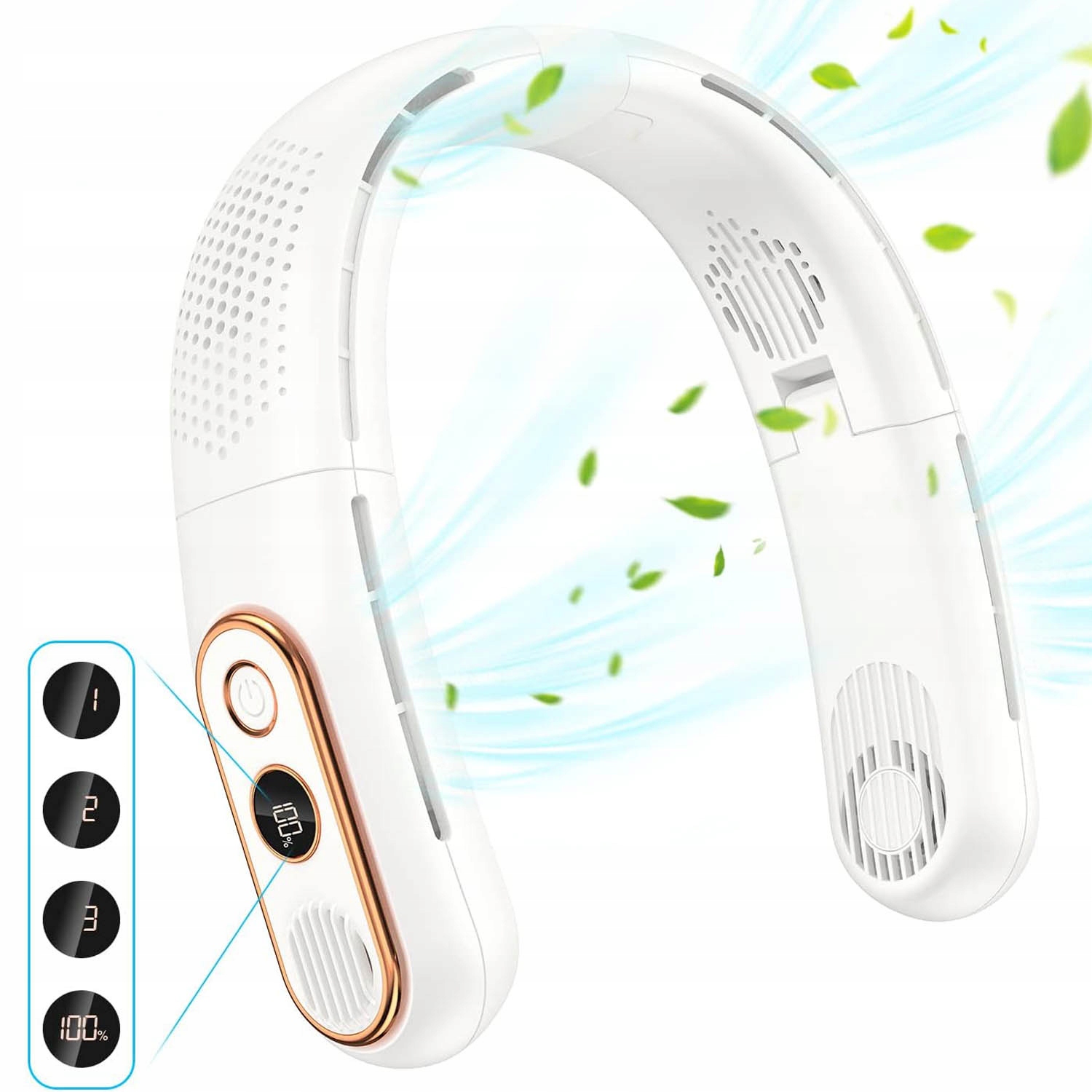 PRZENOŚNY WIATRAK NA SZYJE WENTYLATOR WIATRACZKI 3000mAh