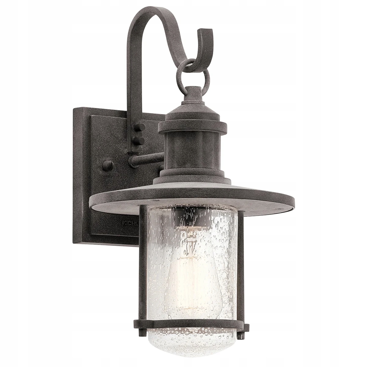 Kichler Nástenná lampa Riverwood E27 60W IP44 Starnúci zinok