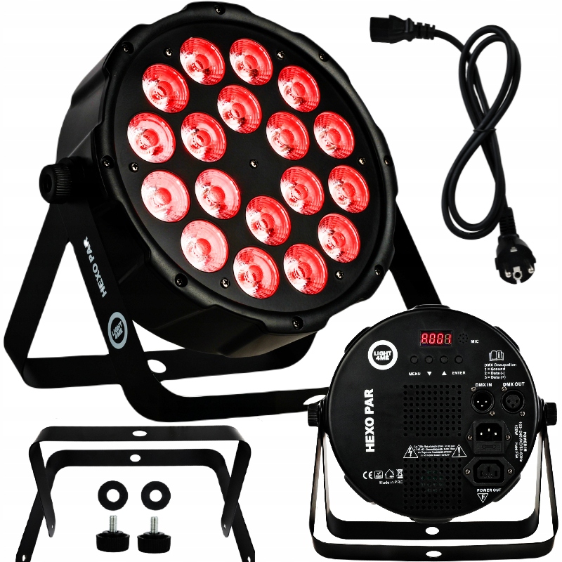 Reflektor Sceniczny Led Kolorofon Disco Par 18X12W Rgbwa Uv Mocny Solidny