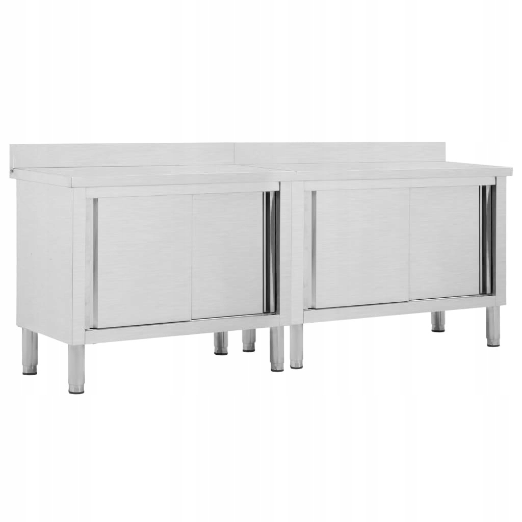 STOŁY ROBOCZE PRZESUWNE DRZWI 2 SZT. 240X50X(95 97)CM STAL