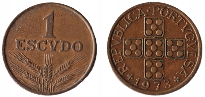 1 eskudo (1971) Portugalia - Herb kłosy