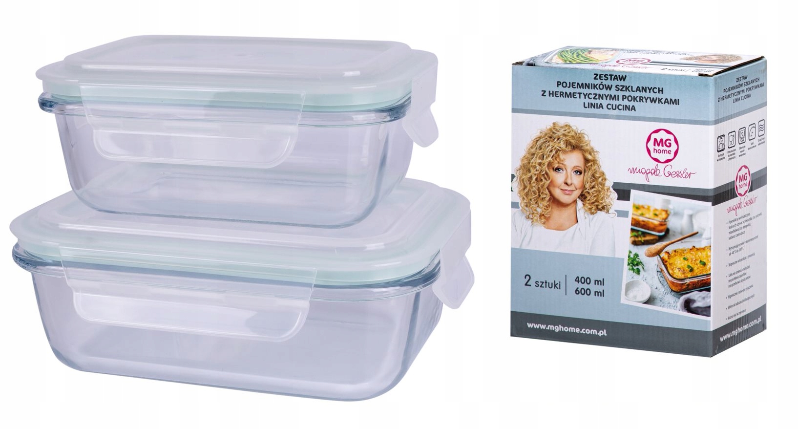 

Pojemniki Szklane Mg Home Magda Gessler 2 Sztuki