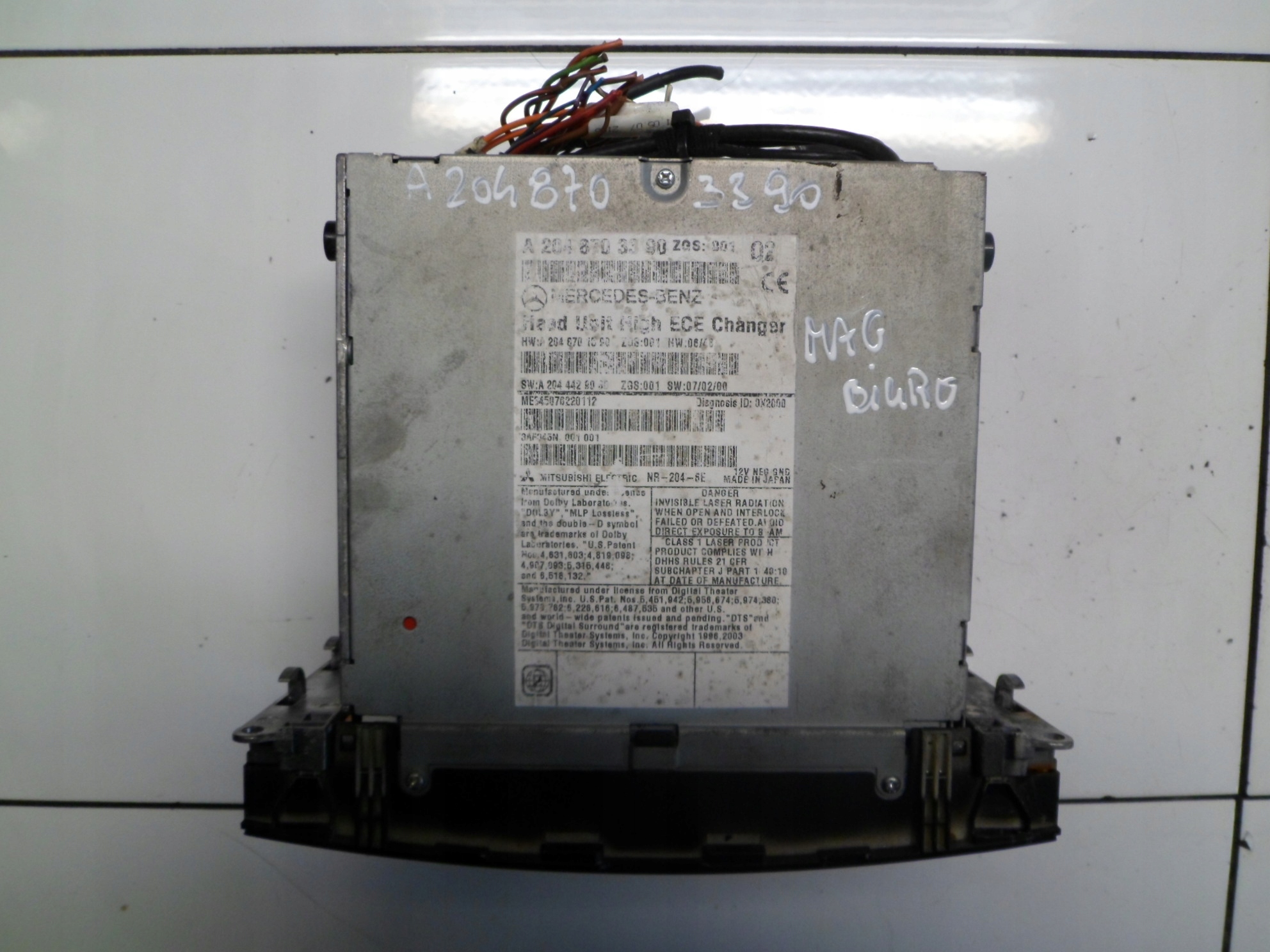 MERCEDES C W204 RADIO CD Navigation A2048703390