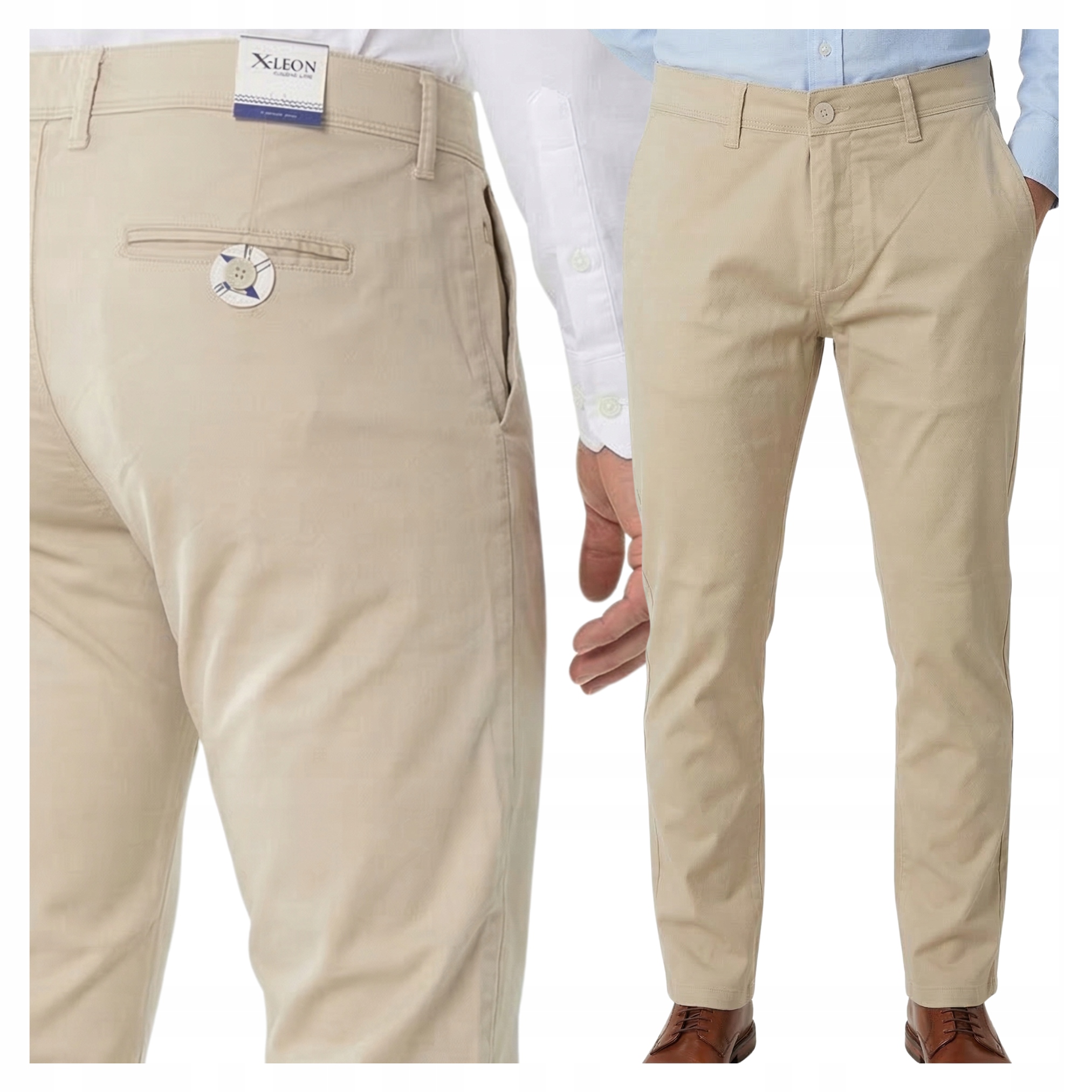 Spodnie wizytowe męskie Bawełniane Prosty fason Pas 92-96 cm W34