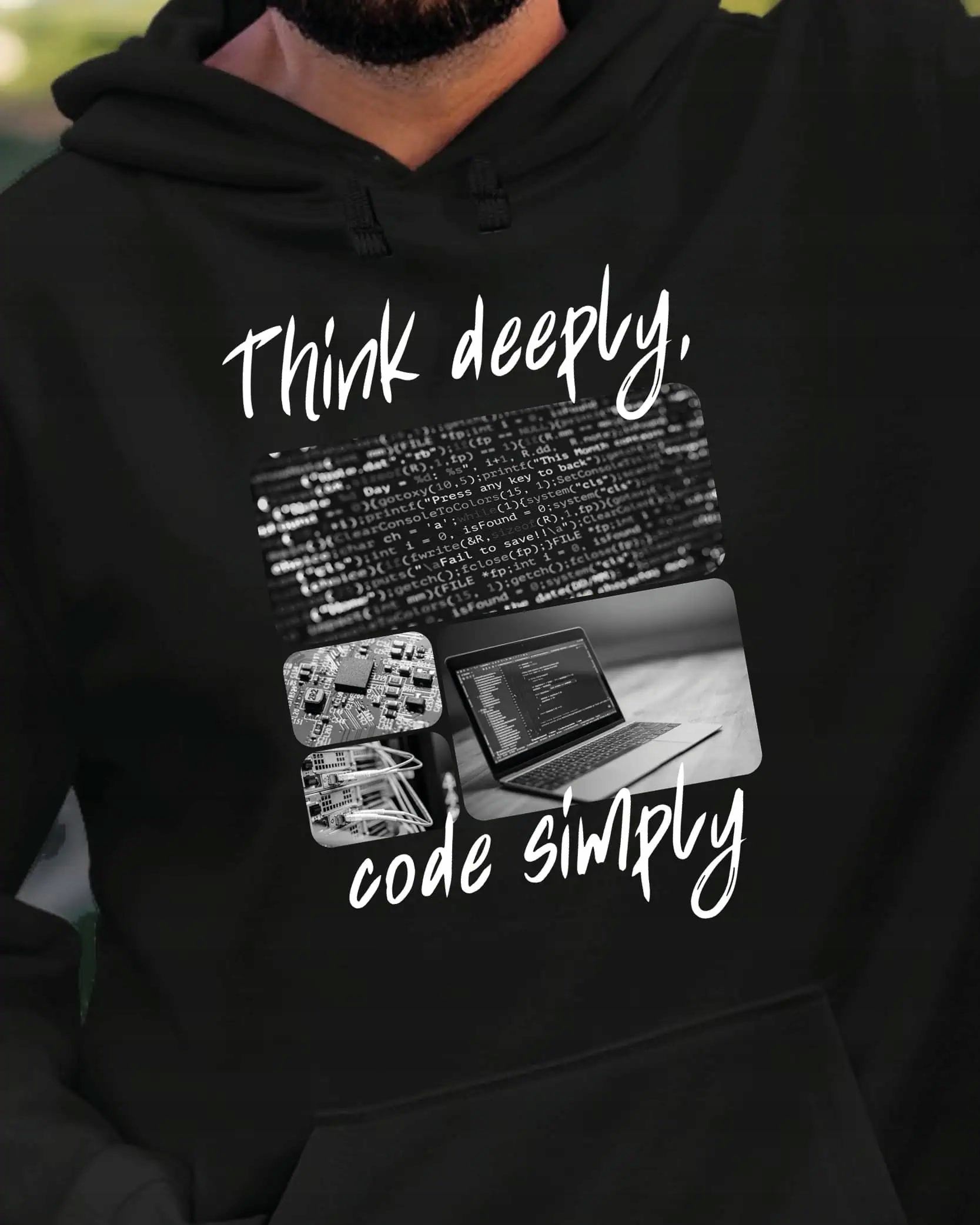 Mikina s kapucí Dárek pro uměleckého programátora Černá XL