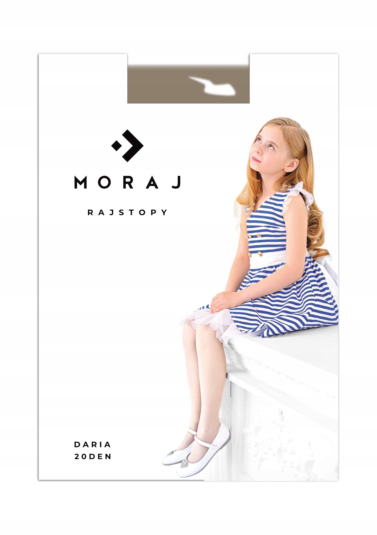 BIAŁE RAJSTOPY BEZ WZORU DZIEWCZĘCE 20DEN CIENKIE GŁADKIE MORAJ KOUNIA 116 Marka Moraj