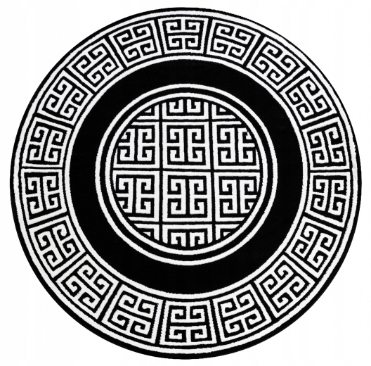 

Dywan Gloss 150 kółko czarno biały Grecki okrągły