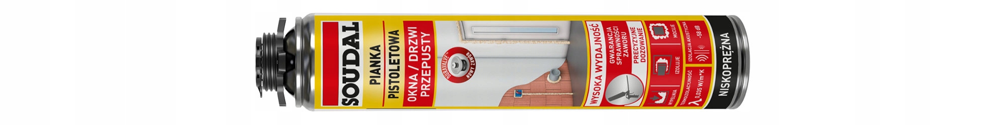 PIANKA MONTAŻOWA PISTOLETOWA NISKOPRĘŻNA PIANA 750 ml YELLOW SOUDAL Pojemność 750 ml