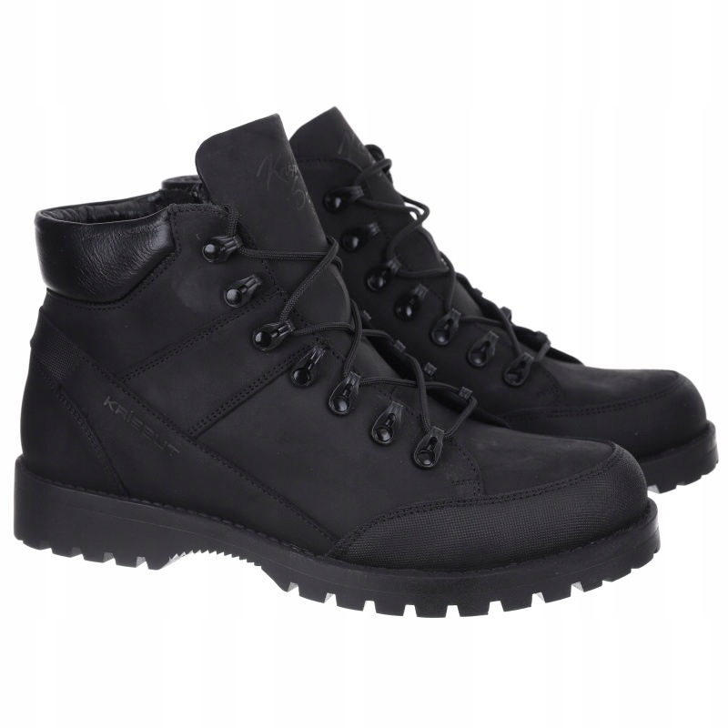 Pánské kožené kotníkové Kotníkové Boty Krisbut 6808-1-7 Černé Vel. 40