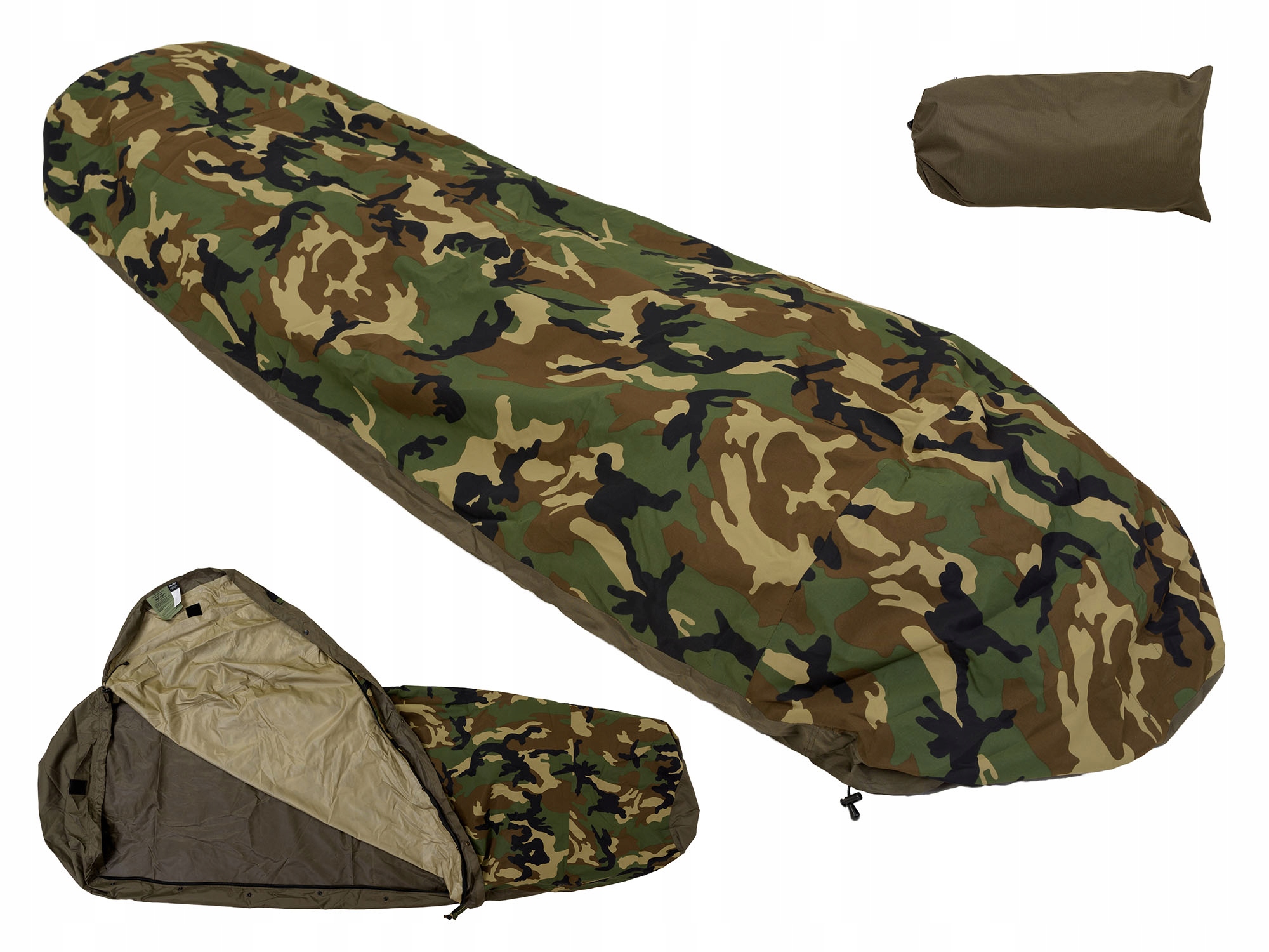 Obal na spací pytel Voděodolný s membránou Mil-Tec Mss Bivy Cover Woodland