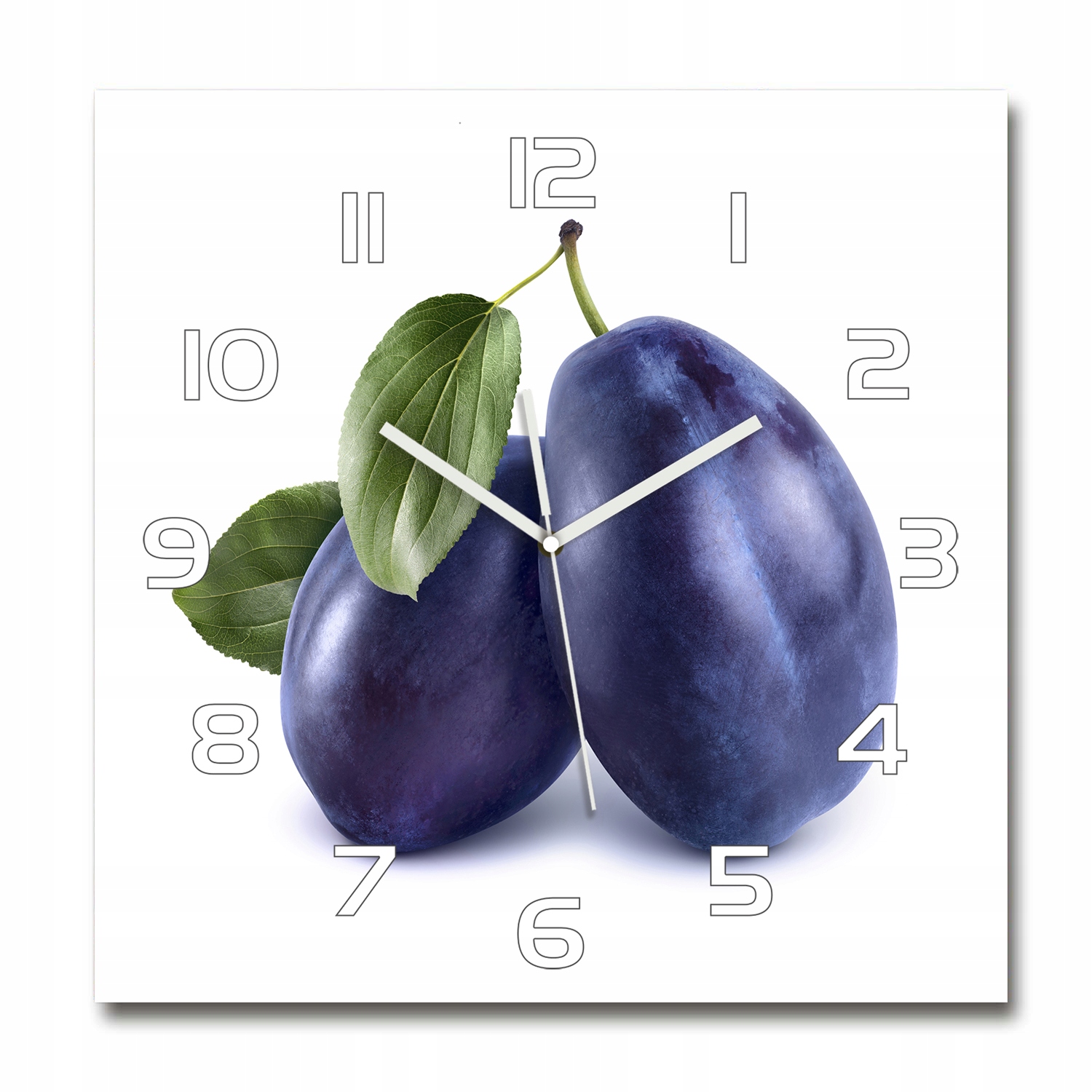 

Duży kwadratowy szklany zegar ścienny Śliwki 60x60