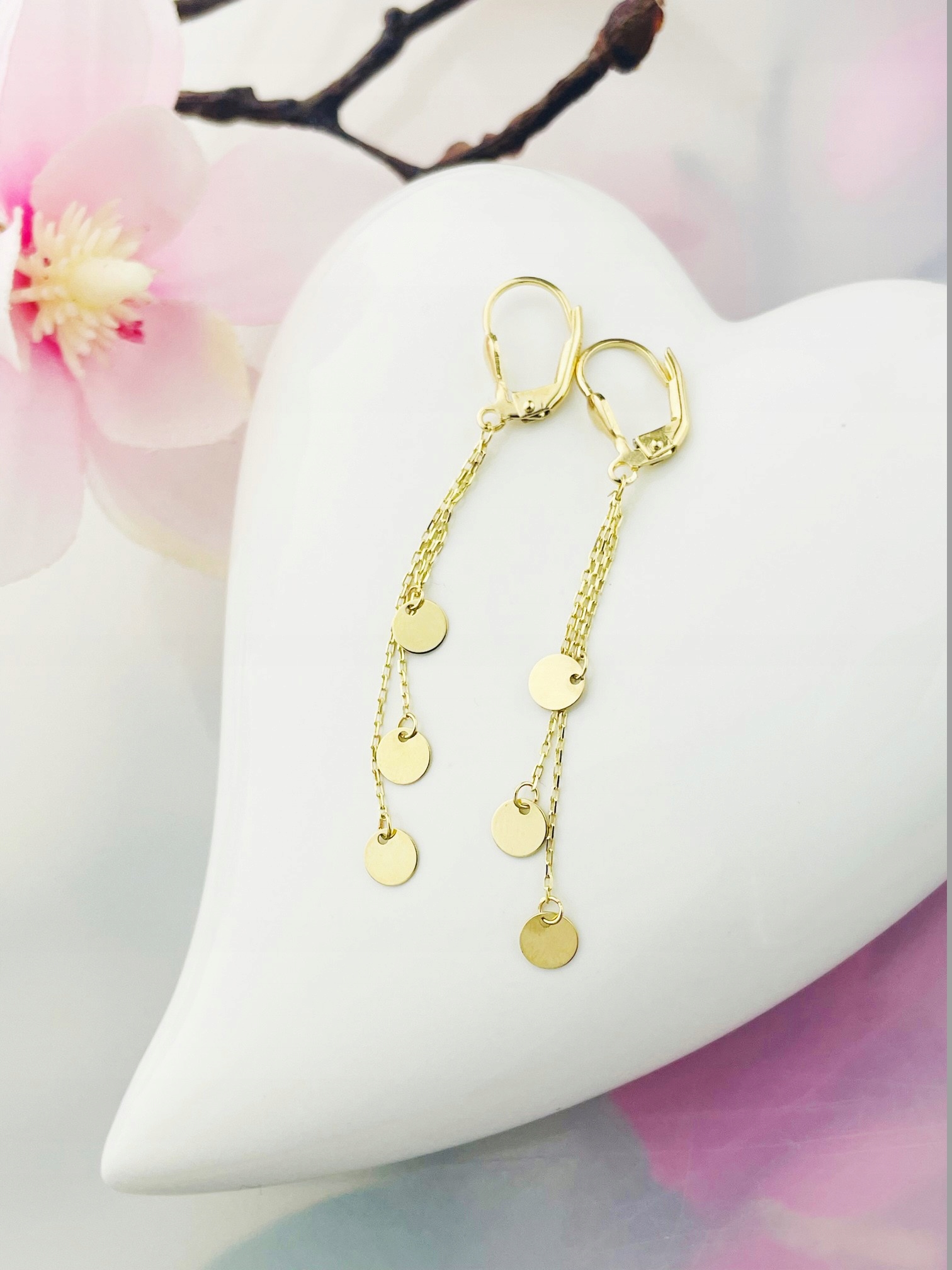 Zlaté visací náušnice kroužky