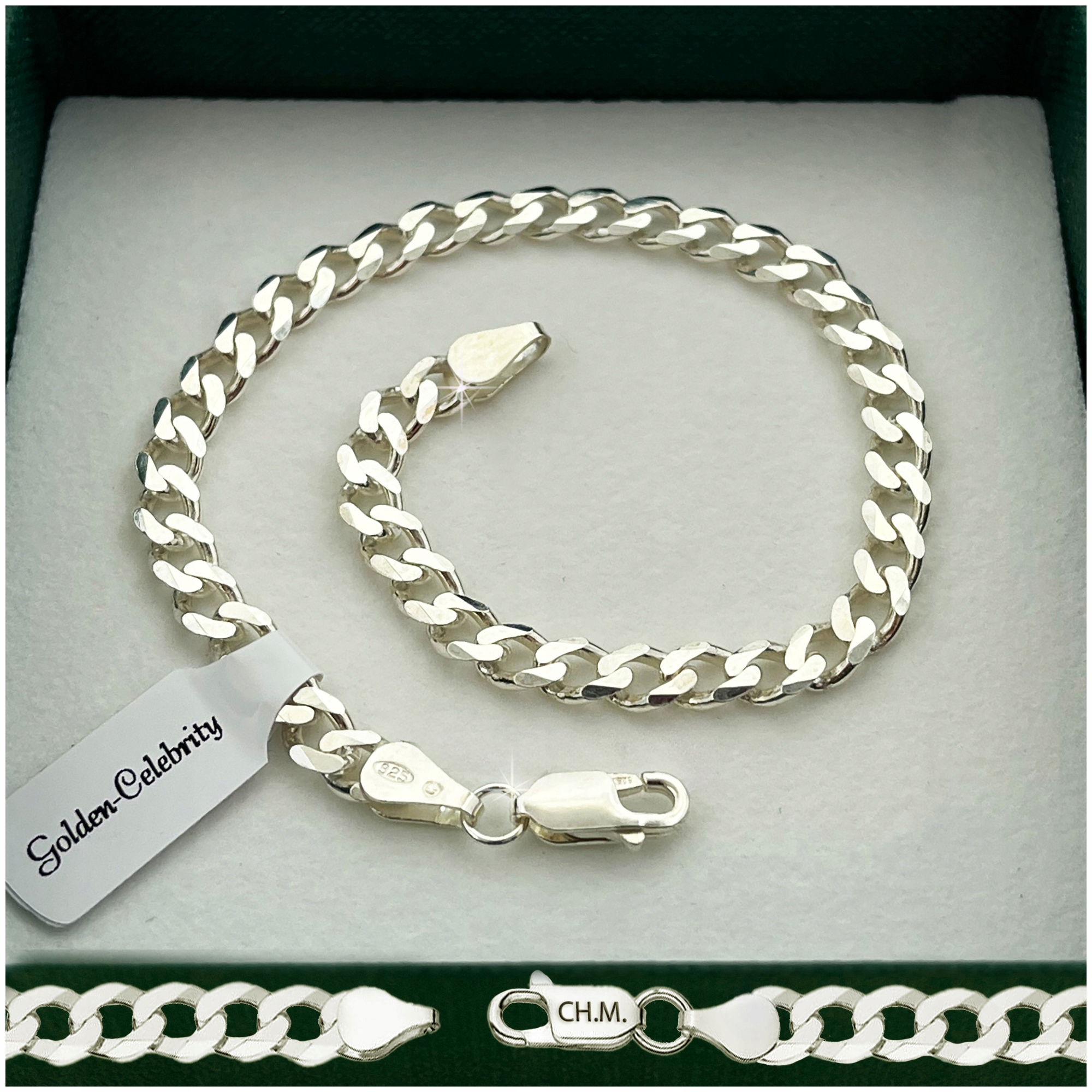 Stříbrný Náramek Pánský Pancíř Ryzost 925 Silný 22 cm 4 mm Gravírování Bonus