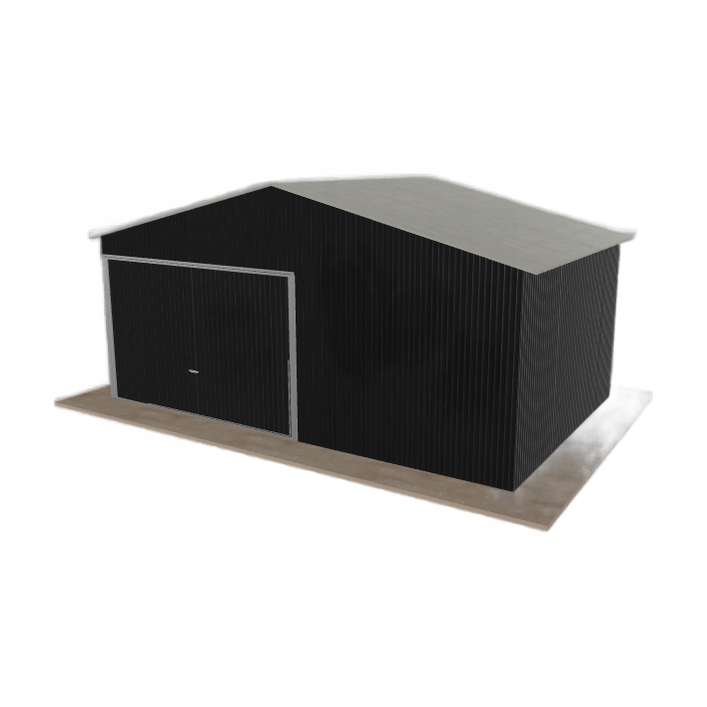 Plechová garáž 5.5 x 3.5 m jednopolohová, dvoupolohová, černá