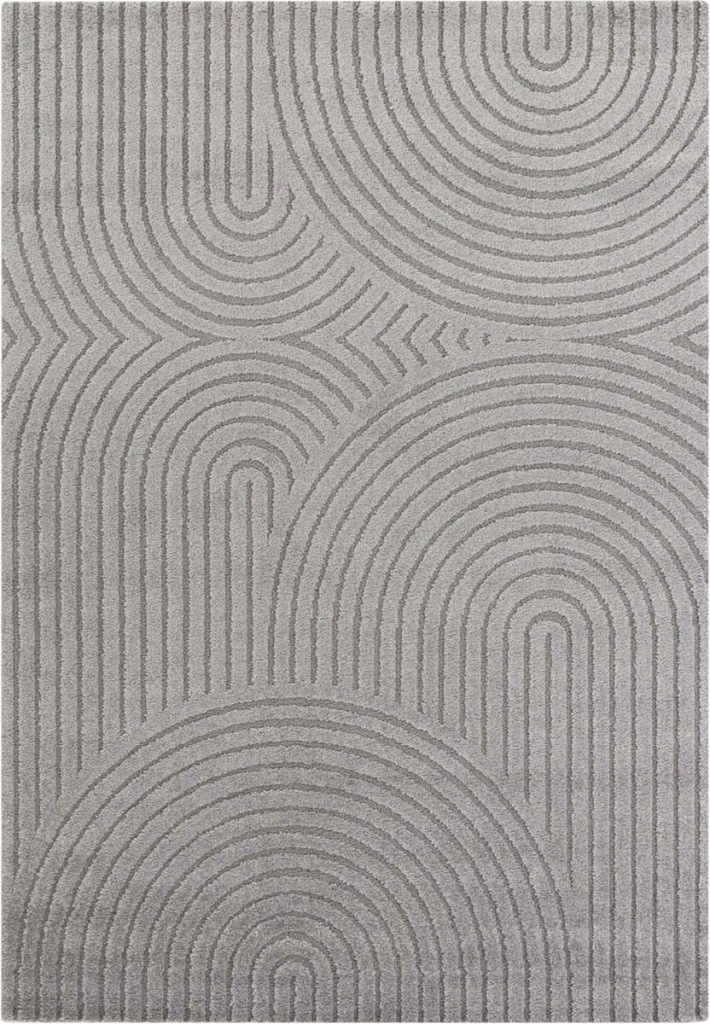 Šedý koberec do obývačky 300 x 400 cm, moderný vyrezávaný geometrický vzor boho