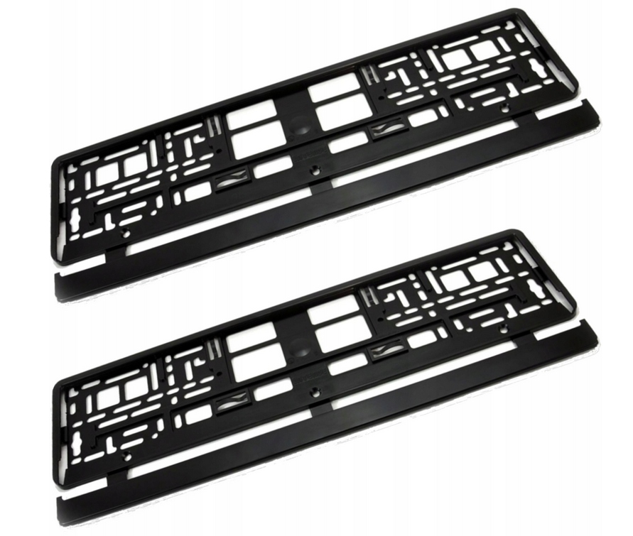Ramki pod tablicę rejestracyjną czarne Prostokątne Standard 2szt.