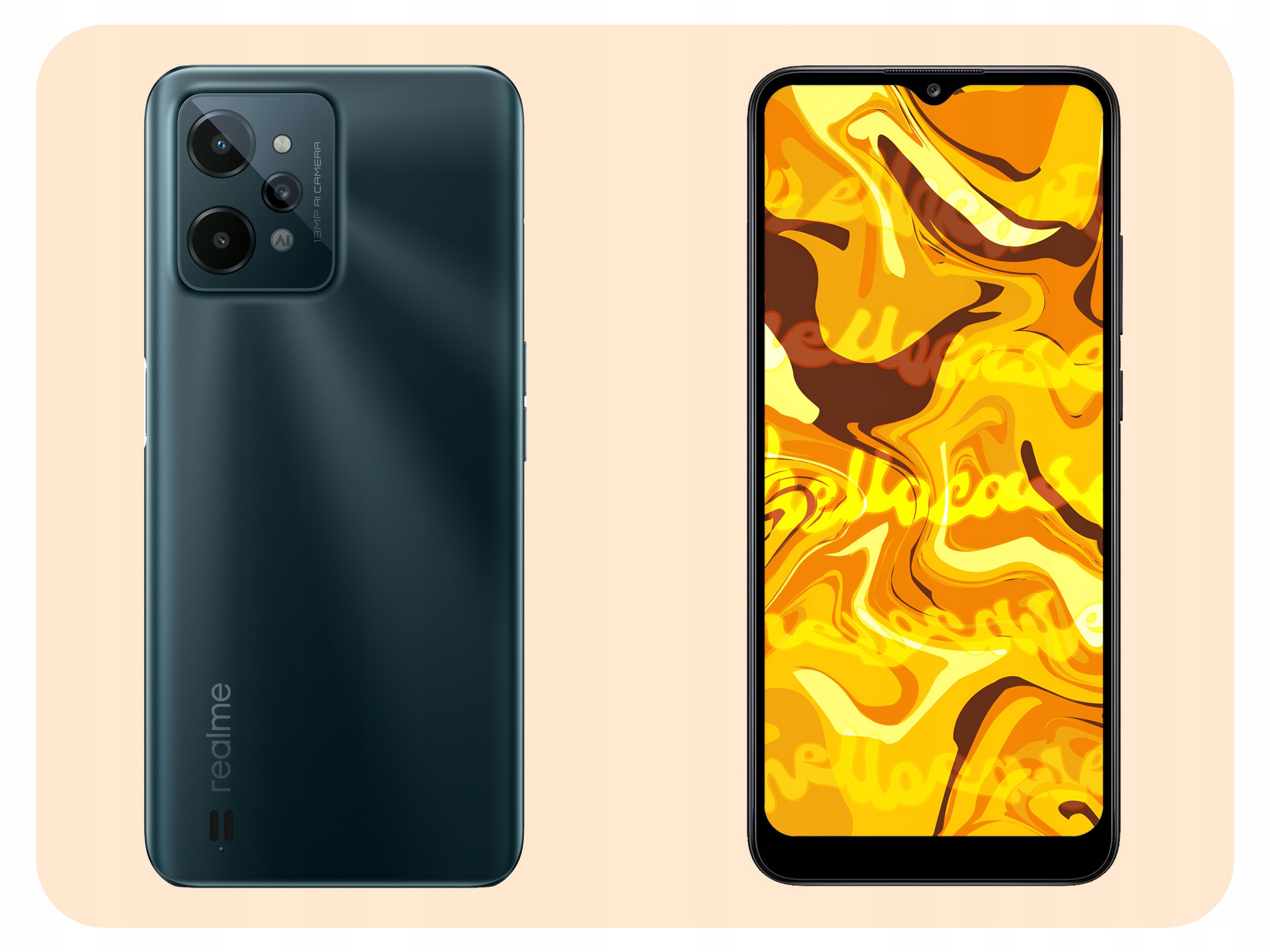 Etui do Realme C31 (Czarne, Matowe, Obudowa Slim, Silikon) + SZKŁO 9H Marka Hello Case