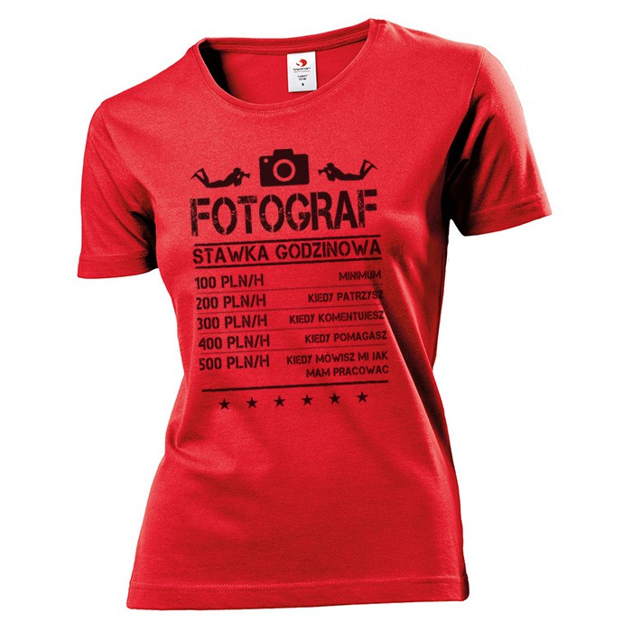 

Koszulka damska Fotograf stawka godzinowa M