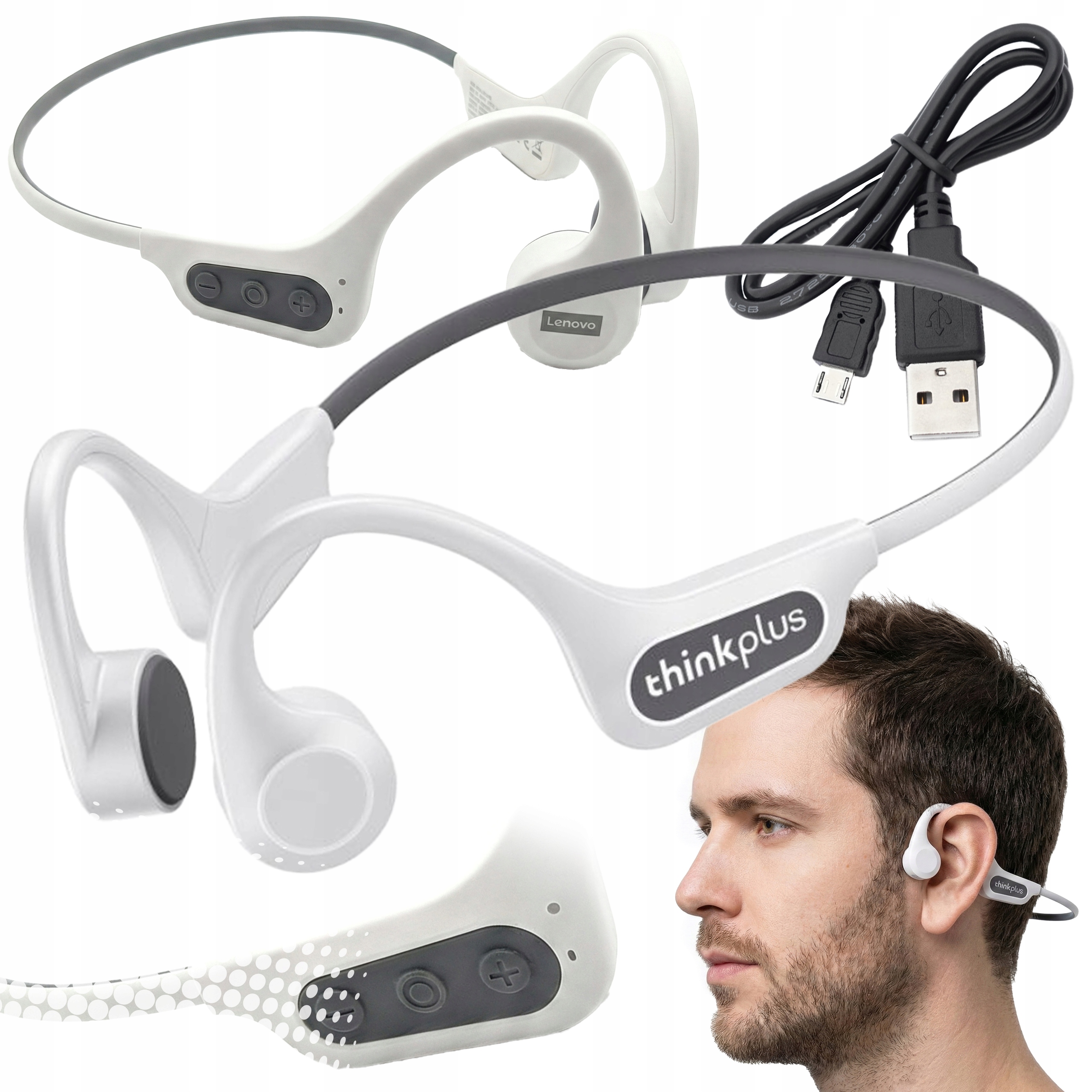 Słuchawki bezprzewodowe z przewodnictwem kostnym Lenovo Bone x3 Pro sport