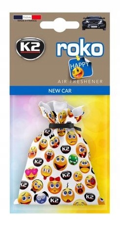 K2 ROKO ZAPACH SAMOCHODOWY WORECZEK NEW CAR HAPPY