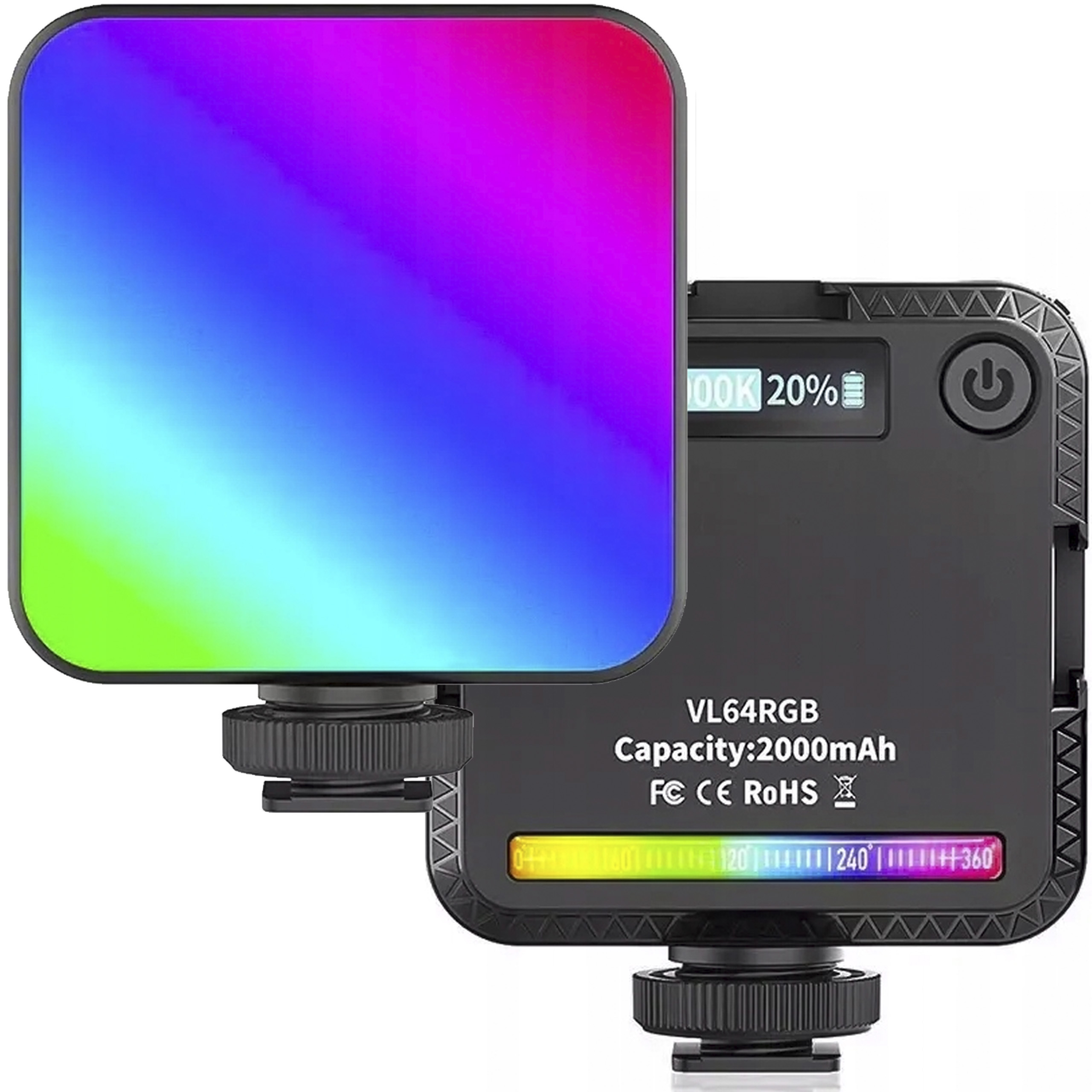 RGB LED lampa W64 Aku 2000mAh LCD displej efekty pre fotografiu / video