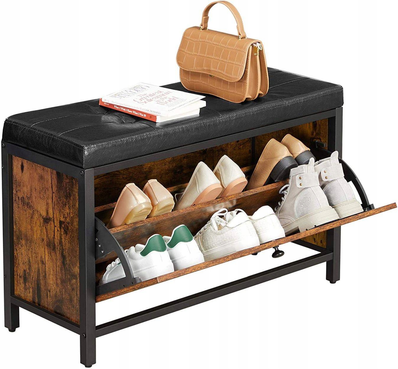 

Szafka na buty z siedziskiem Loft brąz 80 cm ławka