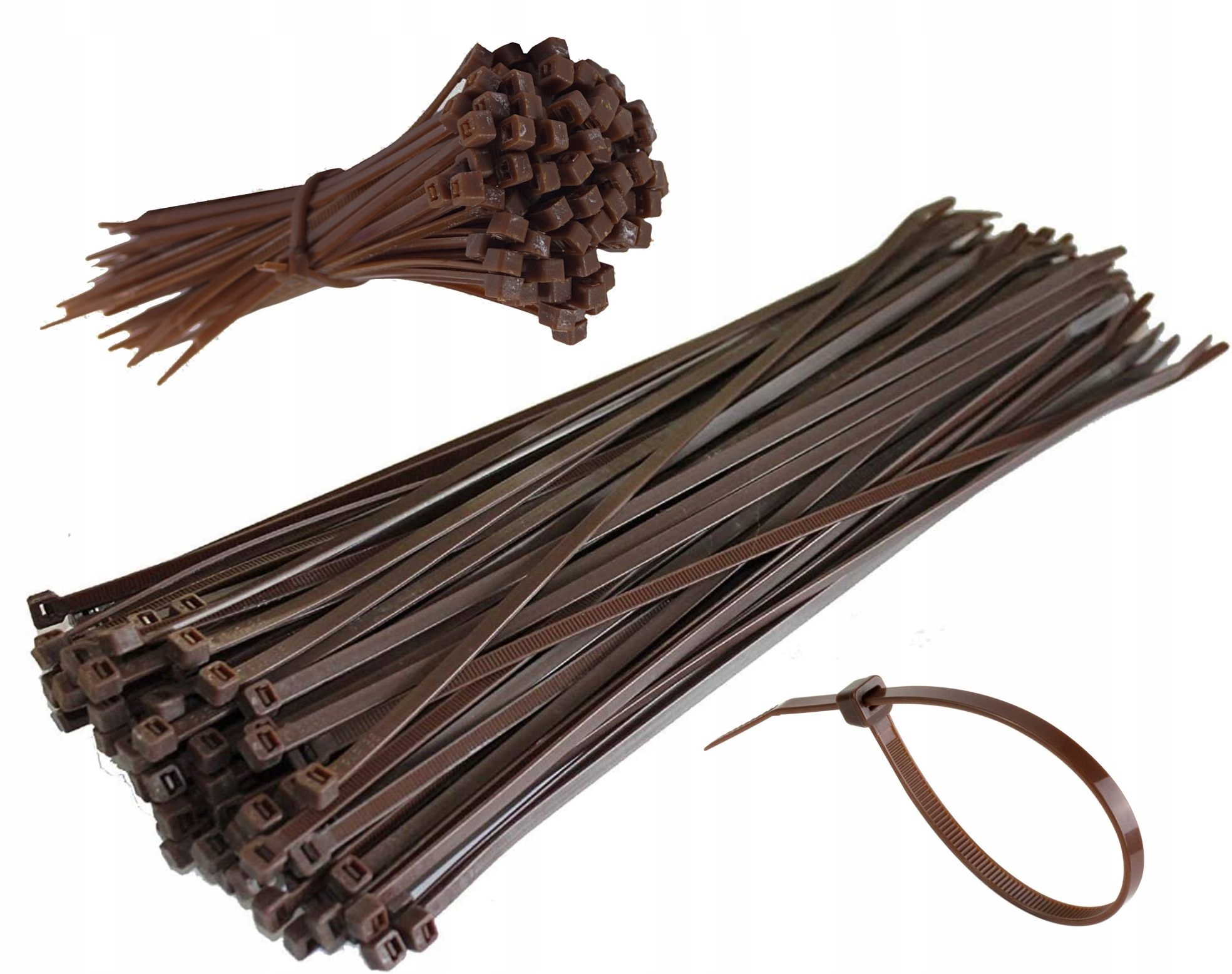 MOCNE OPASKI ZACISKOWE KABLOWE TRYTKI BRĄZ TAŚMA 3,6x200 100 SZT Kod producenta 5900378961819 TRYTYTKI