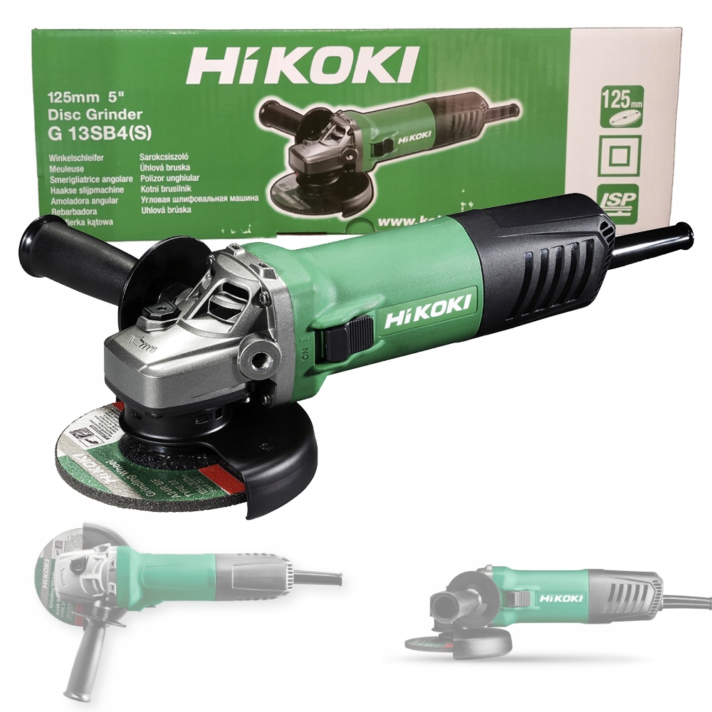 Hikoki Szlifierka kątowa sieciowa 1400W 125mm kompaktowa G13SB4 Ygz