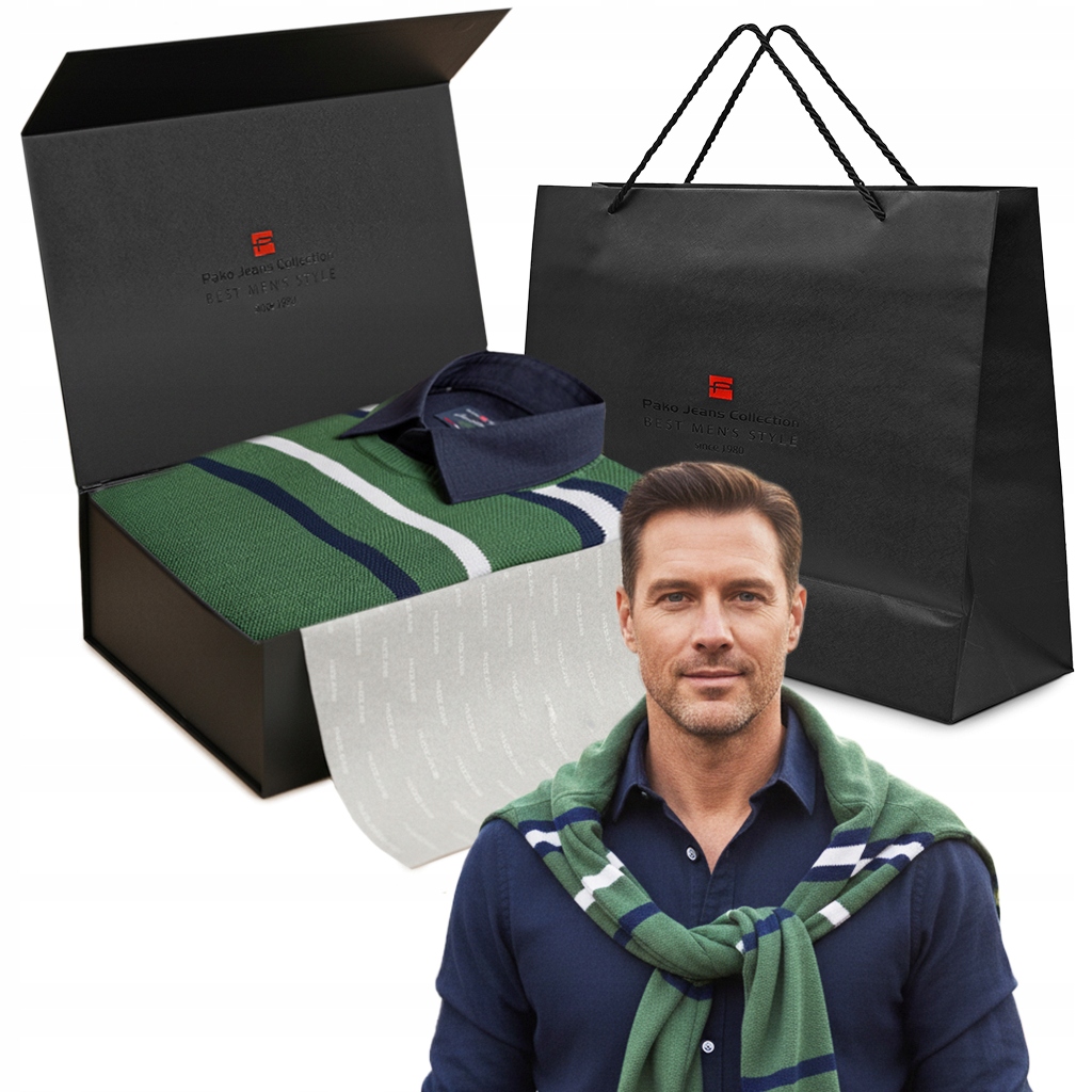 Pánský prémiový set – košile a svetr, elegantní dárek pro muže 2XL