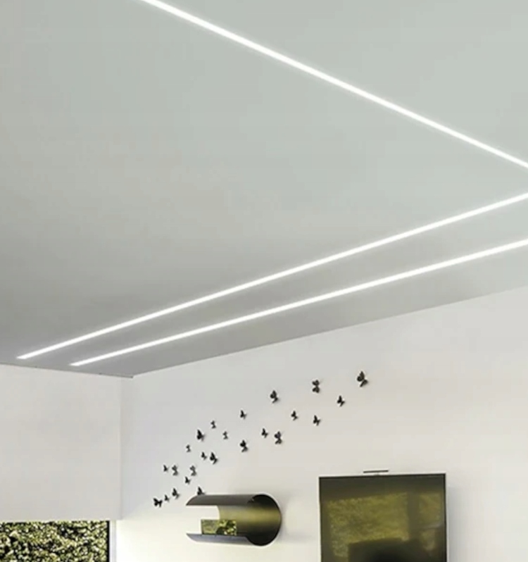 Zestaw PROFIL LED ALUMINIOWY do PŁYT karton-gips GK GIPSOWYCH + klosz 2m Zawiera baterie nie