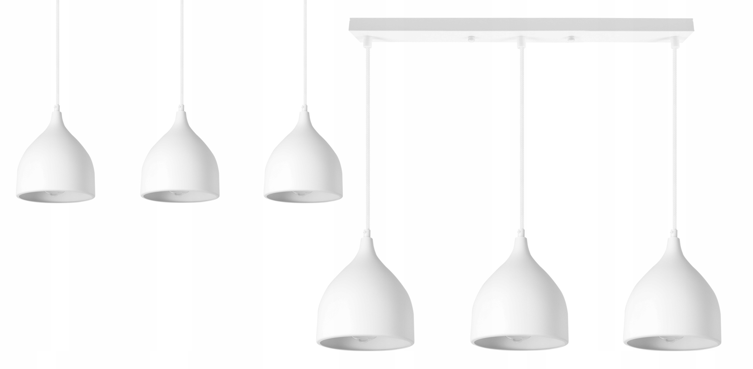 

Lampa wisząca sufitowa biała potrójna Led żyrandol