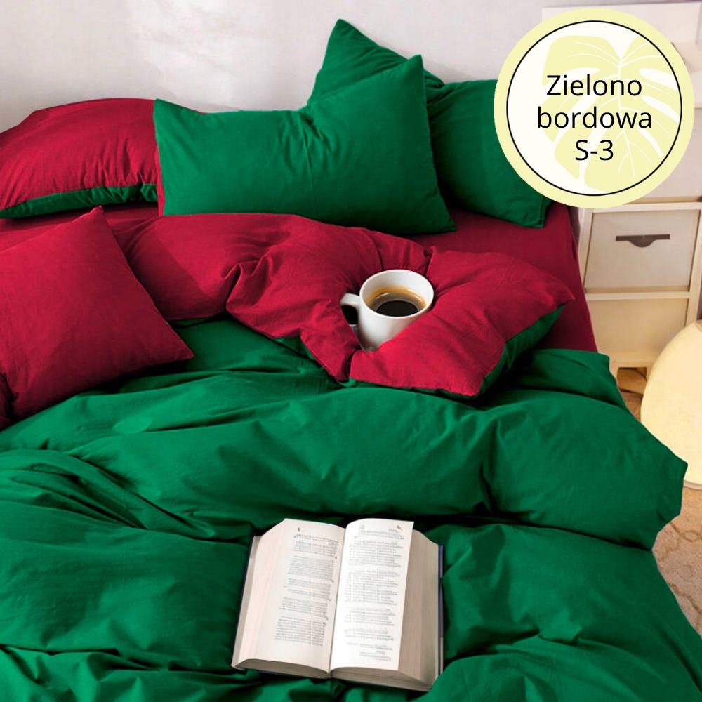 KOMPLET POŚCIELI 160X200 + 2 POSZEWKI GŁADKA DWUSTRONNA KOLORY MODNA Gramatura 90 g/m²