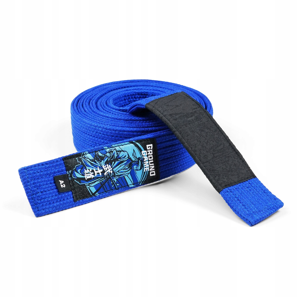 Pas do Bjj Ground Game Premium Niebieski Blue A2 280cm Plecionka Bawełna