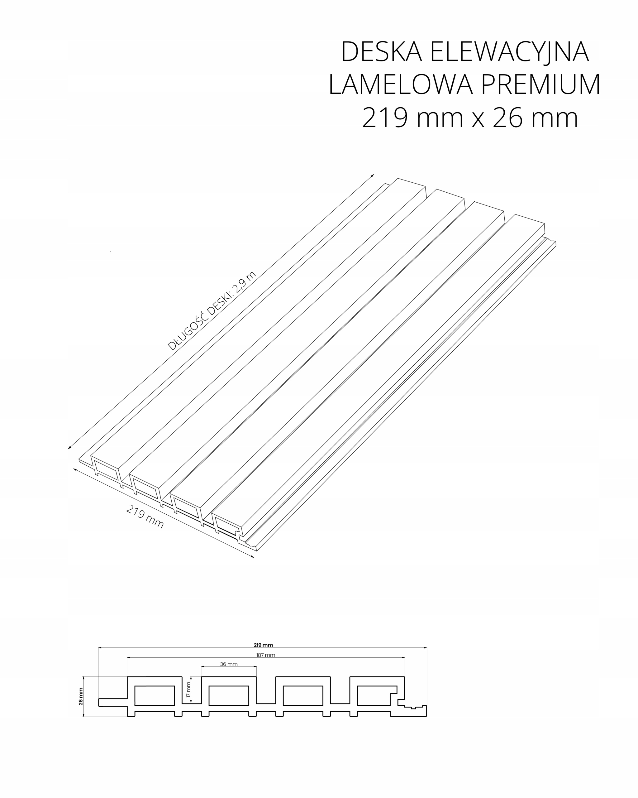 Deska Kompozytowa Lamel Premium Graphite 1mb 2,9m Kolor producenta Graphite
