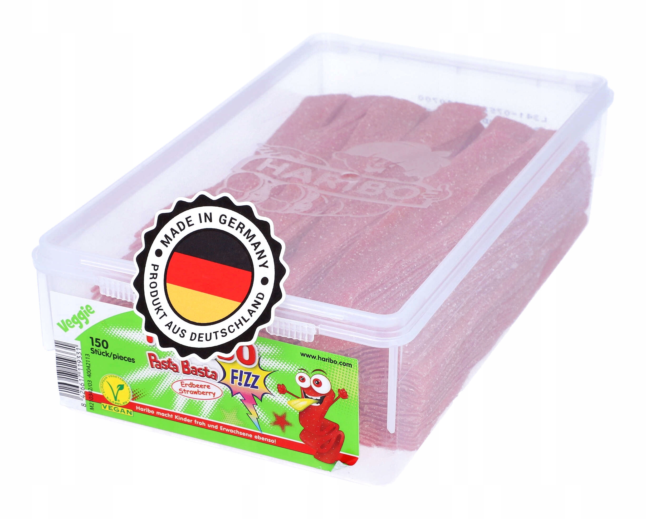 Żelki Owocowe Paski HARIBO Truskawkowe 150szt DE Rodzaj żelki