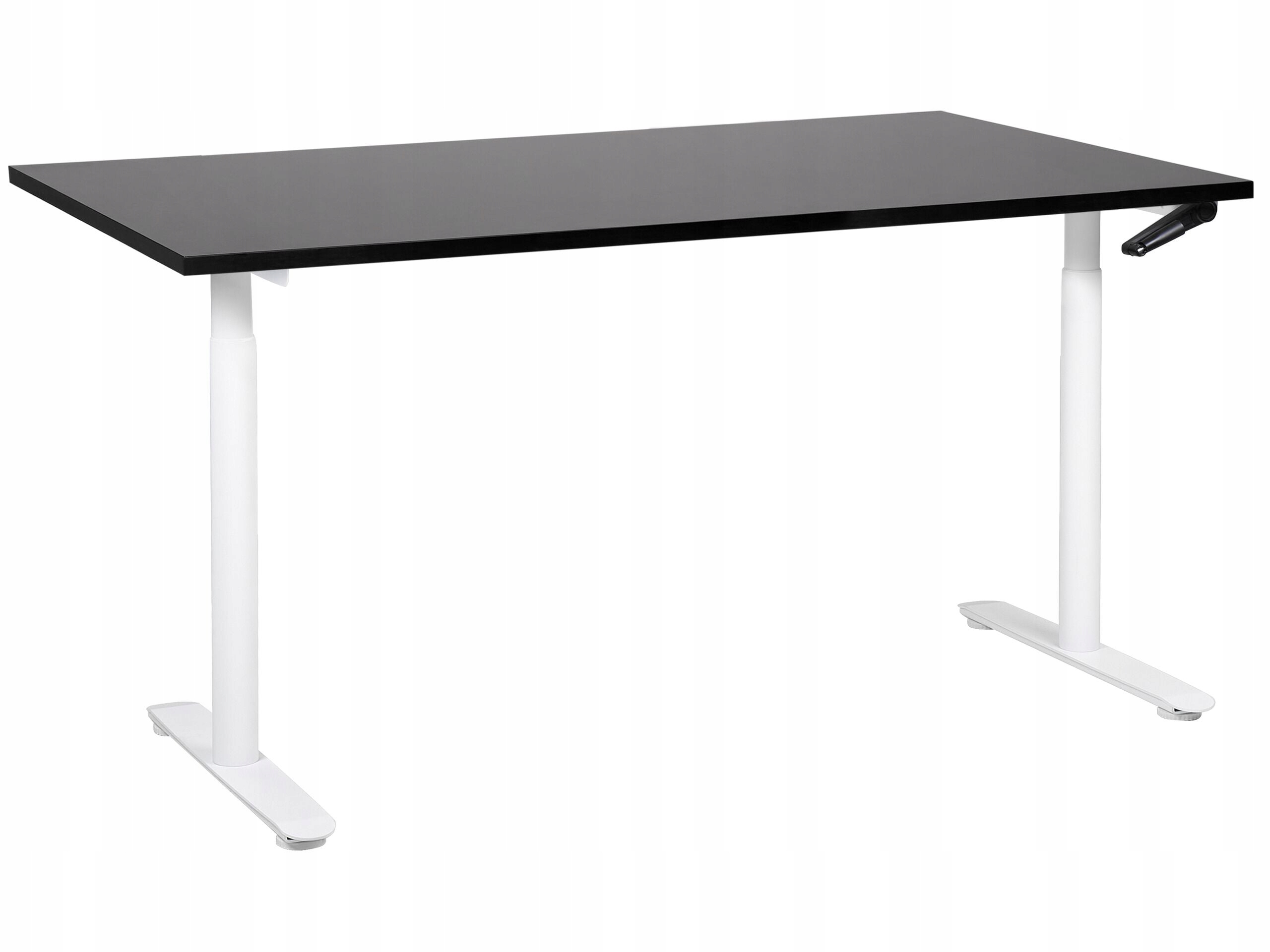 Biurko regulowane manualnie 160x72 cm czarno-białe