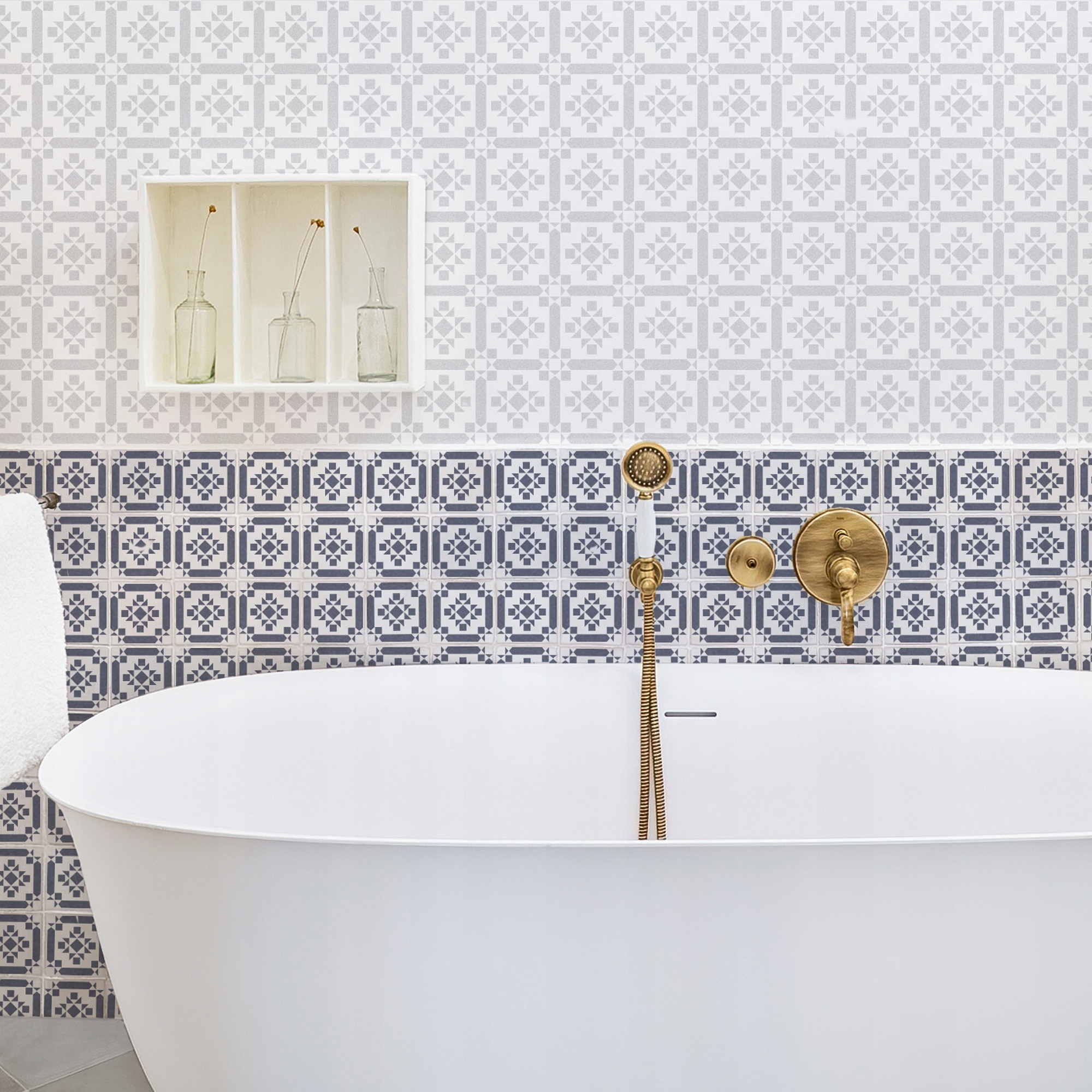 Szablon Malarski PŁYTKI KAFELKI Wielorazowy 10x10cm Wzór Aztecki FRONTERA Długość 10 cm