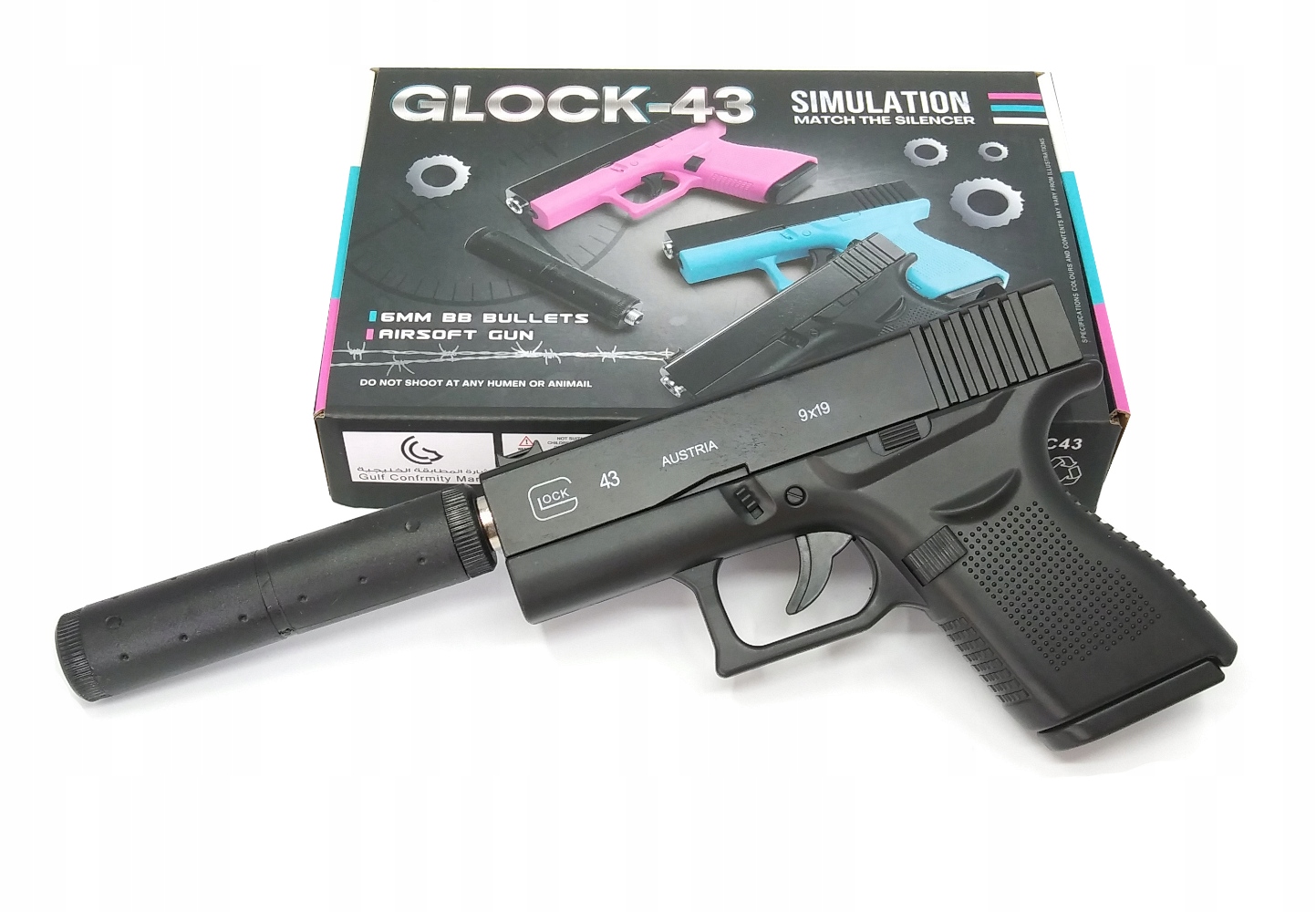 

Pistolet Na Kulki Z Tłumikiem Replika Glock 43