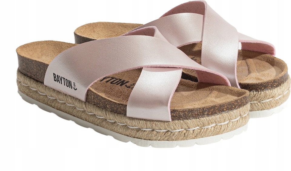 Bayton Růžové Nazouváky Na Platformě S Koženou Vložkou 39 3EA