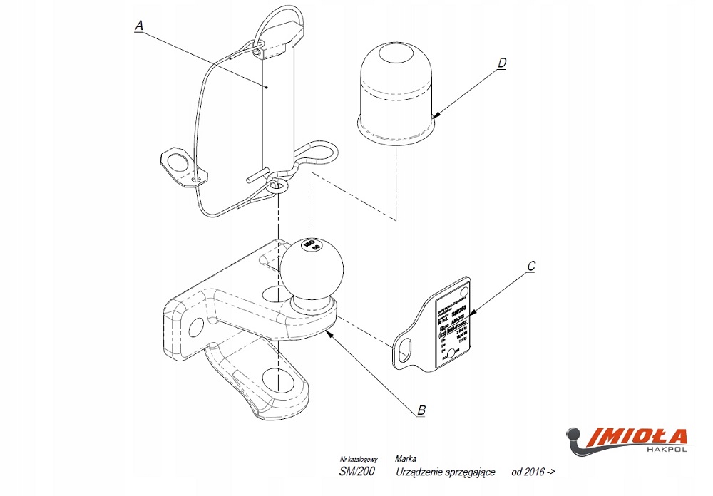 KULA HAKA HOLOWNICZEGO Z ZACZEPEM OCZKOWYM SWORZEŃ Producent inny