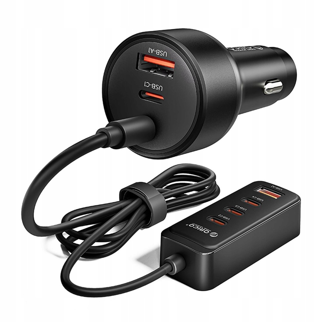 Ładowarka samochodowa Orico ChargeClip 108W 2x Usb-a 4x Usb-c z klipsem