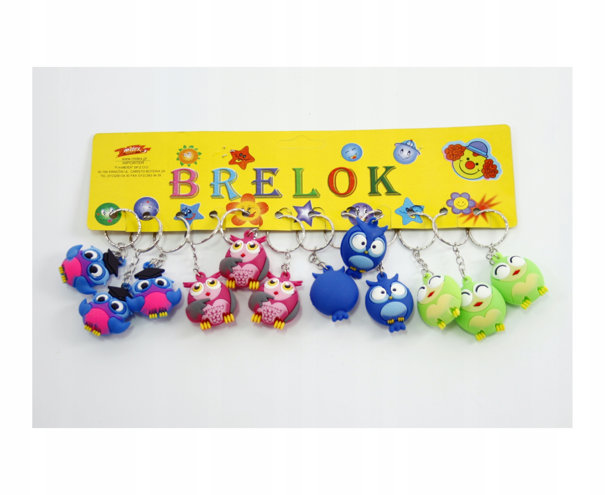 

Brelok Gumowy Sowa zawieszka Zestaw 12szt