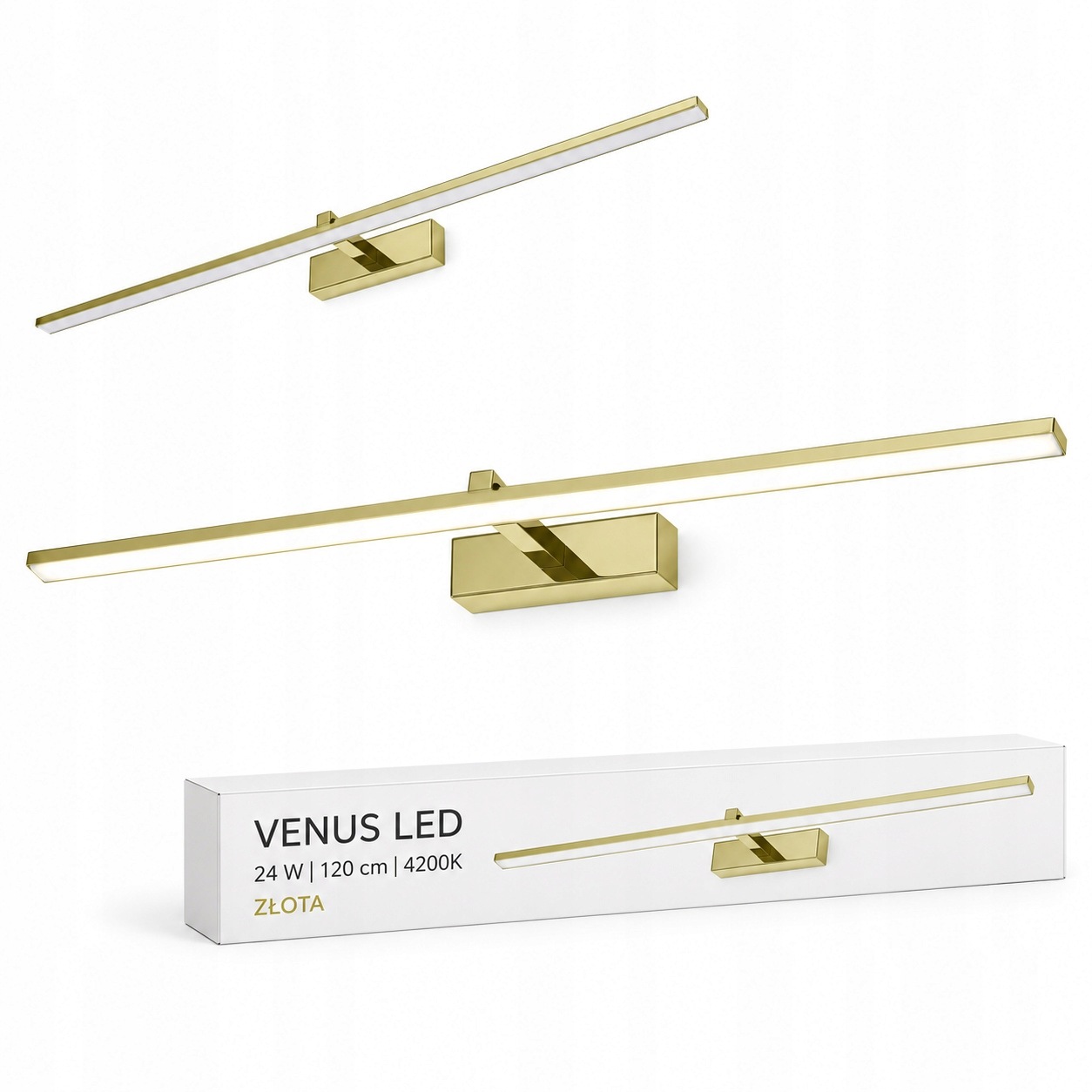 Lampa do kadeřnického salonu Venus Led 24W 120 cm zlatá 4200K IP44 1640lm